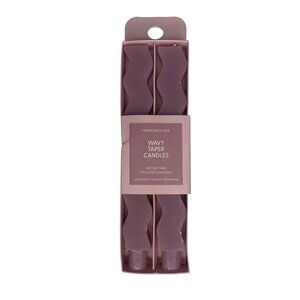 Wavy Taper Candles Set Of Two 10 Inches Fragrance-Free